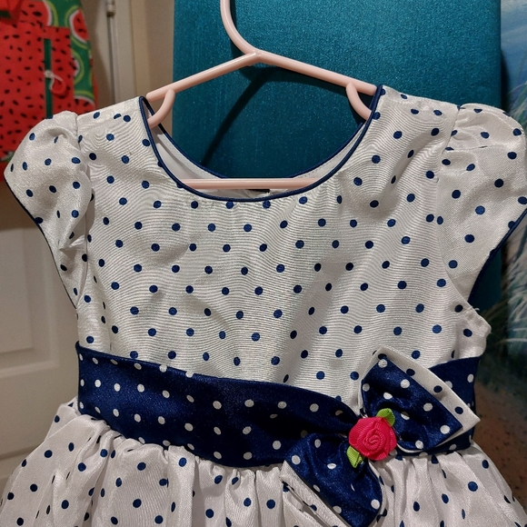 JONA MICHELLE DOT RUFFLE TIE BACK GIRLS FORMAL DRESS - Picture 2 of 8